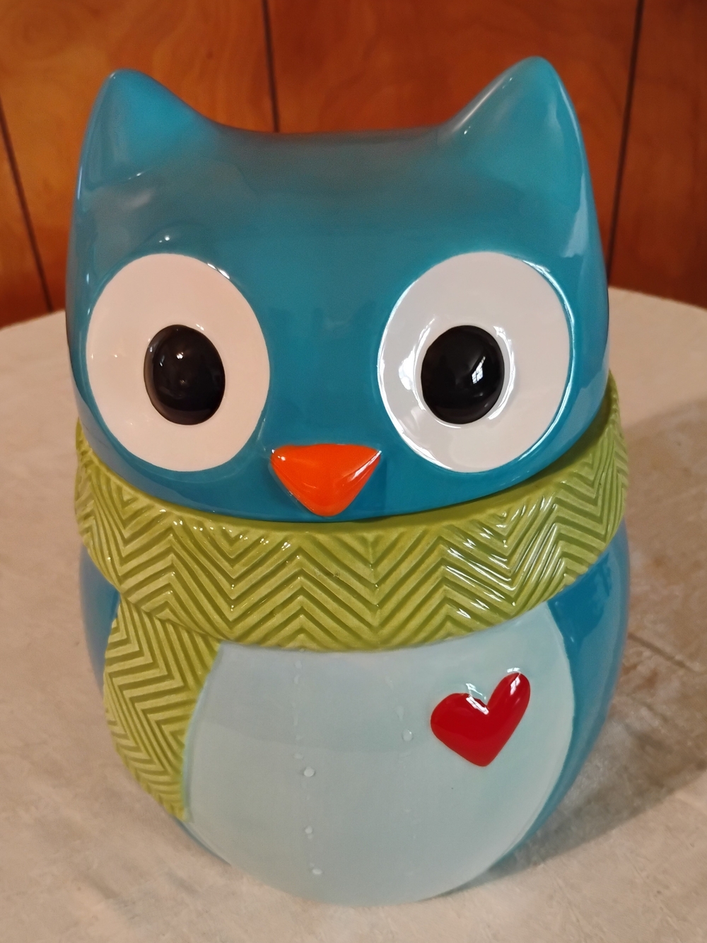 Adorable Owl Cookie Jar "Baby Art" style by St Nicholas Square Pristine
